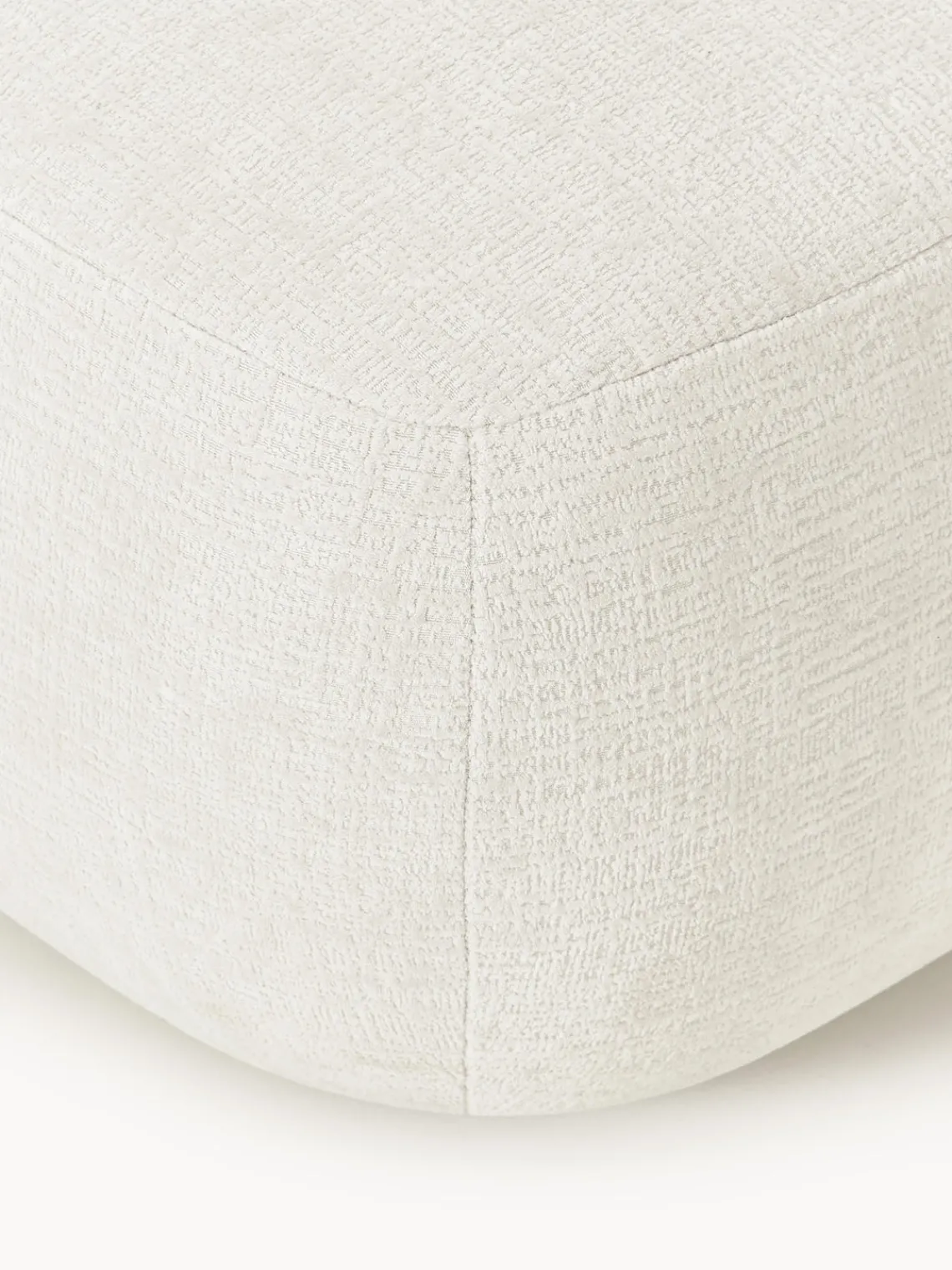 Reposapiés|Sofás>Westwing Collection Taburete Sofia Terciopelo blanco Off White