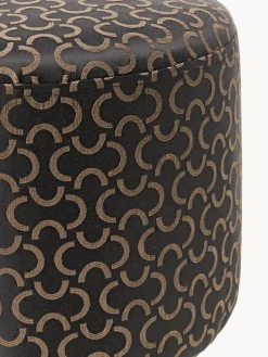 Pufs Y Otomanos|Pufs Y Otomanos></noscript>Westwing Collection Taburete tapizado de diseño DEDAR Milano x Westwing Lino Jacquard, Medialuna de Charbon