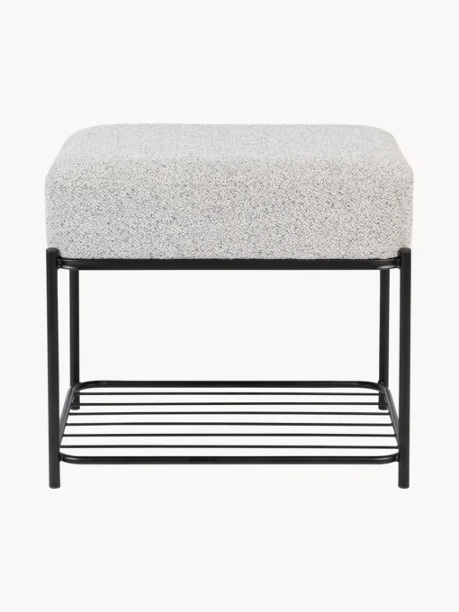 Best Taburete tapizado en tejido bouclé con estante Milou Pufs Y Otomanos|Pufs Y Otomanos