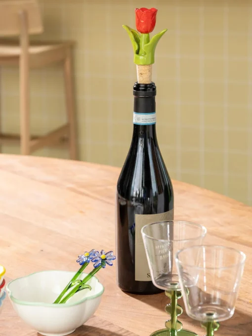 Artículos De Cocina|Utensilios De Cocina>&k Amsterdam Tapón de botella pintado a mano Tulip Rojo, verde