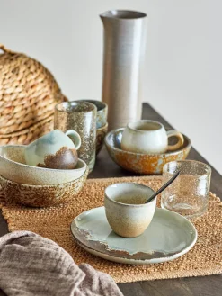 Tazas Y Mugs|Vajillas Completas></noscript>Bloomingville Taza artesanal con esmalte Paula Marrón oscuro, tonos grises
