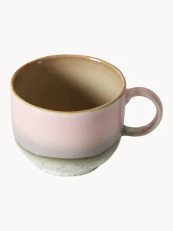 Tazas Y Mugs|Vajillas Completas></noscript>HKLIVING Taza artesanal con esmalte reactivo 70's Verde menta, rosa claro, blanco