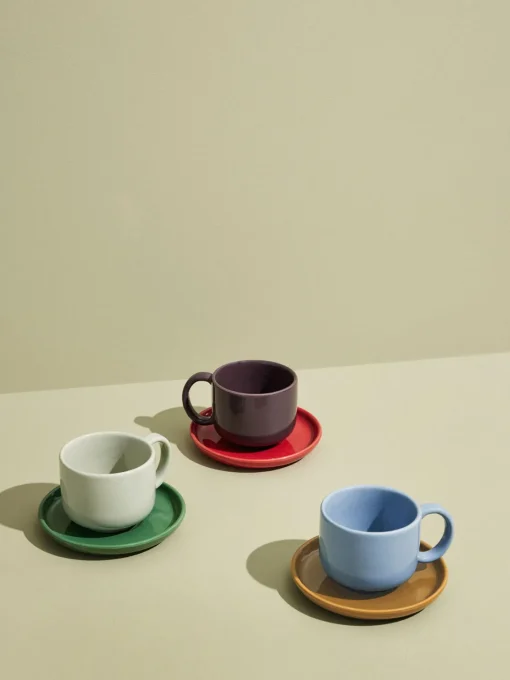 Tazas Y Mugs|Vajillas Completas>Hübsch Taza artesanal con platitos Amare
