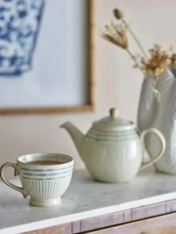 Tazas Y Mugs|Vajillas Completas>Bloomingville Taza artesanal Maple Verde salvia, beige claro
