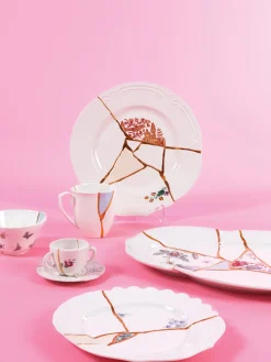 Taza de café con platito Kintsugi Tazas De Espresso|Vajillas Completas