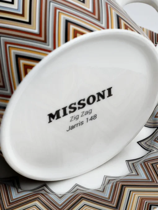 Tazas Y Mugs|Vajillas Completas>Missoni Taza de porcelana Fine Bone China Jarris Blanco, beige, marrón y tonos azules