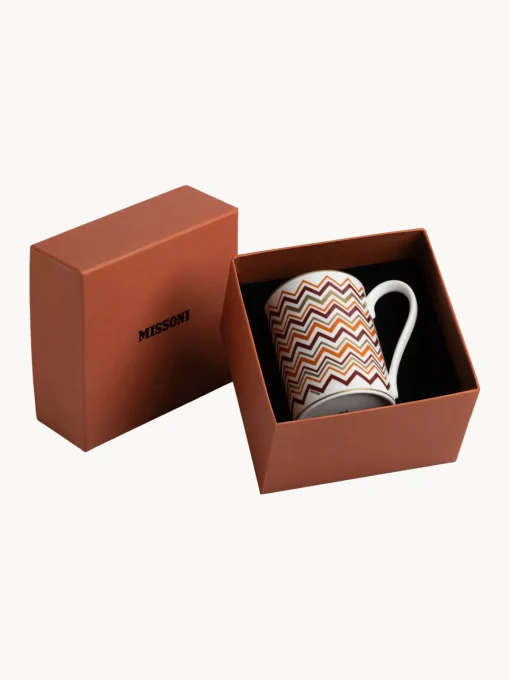 Tazas Y Mugs|Vajillas Completas>Missoni Taza de porcelana Fine Bone China Jarris Blanco, beige, marrón y tonos azules