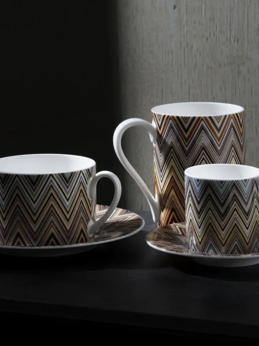 Tazas Y Mugs|Vajillas Completas>Missoni Taza de porcelana Fine Bone China Jarris Blanco, beige, marrón y tonos azules