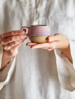 Tazas De Espresso|Vajillas Completas>Bloomingville Taza Paula Rosa claro, azul claro, marrón claro