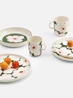Tazas Y Mugs|Vajillas Completas>Marimekko Taza Unikko Blanco, verde oscuro, rosa claro, rojo vino