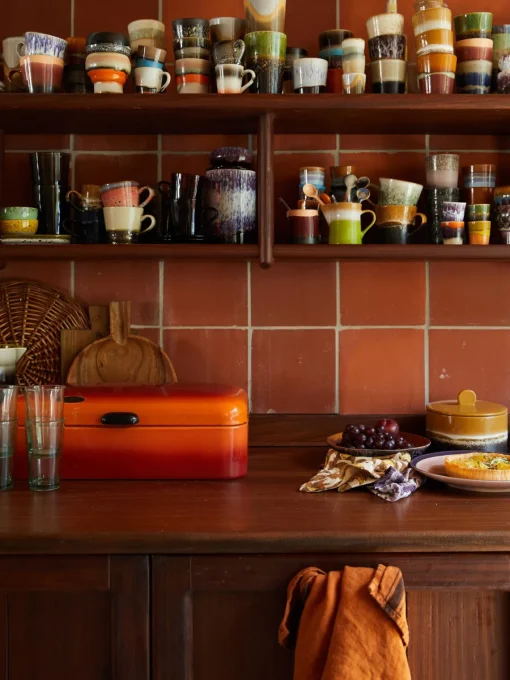 Tazas Y Mugs|Vajillas Completas>HKLIVING Tazas artesanales con esmalte reactivo 70s, 4 uds. Multicolor