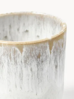 Tazas Y Mugs|Vajillas Completas></noscript>Westwing Collection Tazas artesanales con esmalte reactivo Danza, 4 uds. Blanco, tonos beige, con gradiente de color