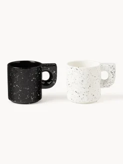 Tazas Y Mugs|Menaje De Mesa>Westwing Collection Tazas artesanales de porcelana Aiko, 2 uds. Negro, blanco