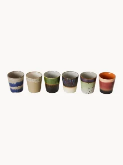 Best Tazas artesanales esmaltada 70s, 6 uds. Tazas Y Mugs|Vajillas Completas