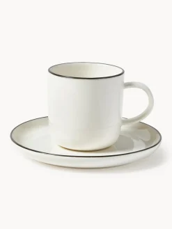 Outlet Tazas con platitos de porcelana Facile, 2 uds. Tazas Y Mugs|Vajillas Completas