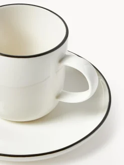 Outlet Tazas con platitos de porcelana Facile, 2 uds. Tazas Y Mugs|Vajillas Completas