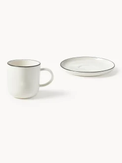 Outlet Tazas con platitos de porcelana Facile, 2 uds. Tazas Y Mugs|Vajillas Completas