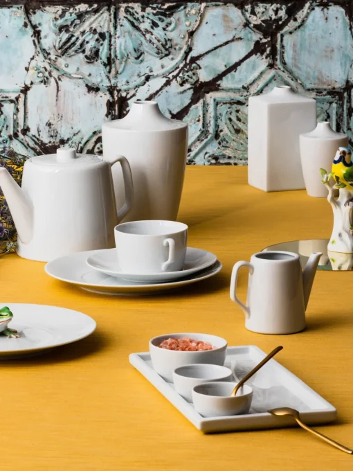 Tazas con platitos de porcelana artesanales Cosmopolitan, 2 uds. Tazas De Espresso|Vajillas Completas