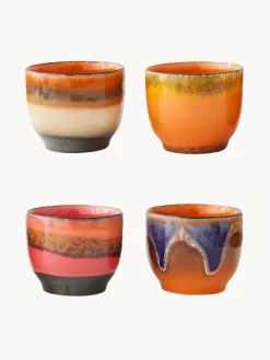 Tazas de café artesanales de cerámica 70's, 4 uds. Tazas Y Mugs|Vajillas Completas