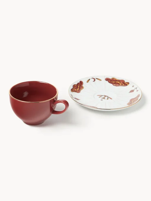 Tazas Y Mugs|Vajillas Completas>Westwing Collection Tazas de café artesanales con platitos Mystic, 4 uds.