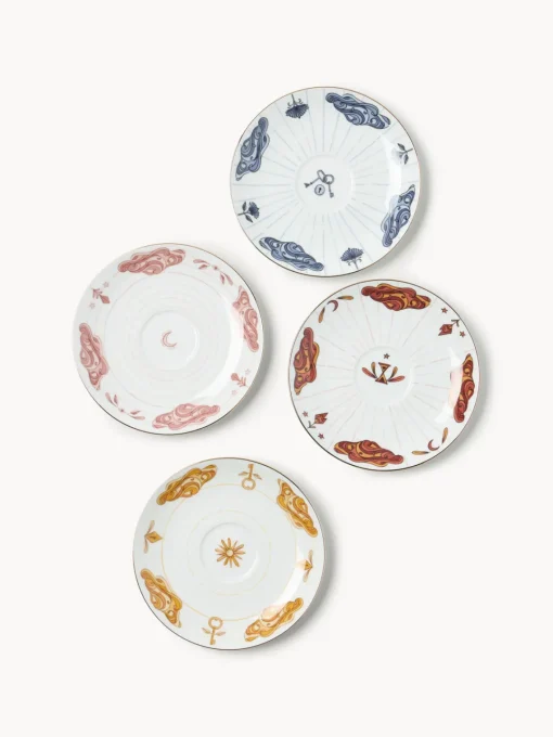 Tazas Y Mugs|Vajillas Completas>Westwing Collection Tazas de café artesanales con platitos Mystic, 4 uds.