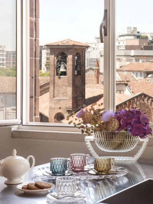 Tazas Y Mugs|Vajillas Completas>Kartell Tazas de café con platitos con relieves Jellies, 4 uds. Rosa