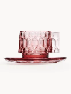 Tazas Y Mugs|Vajillas Completas></noscript>Kartell Tazas de café con platitos con relieves Jellies, 4 uds. Rosa