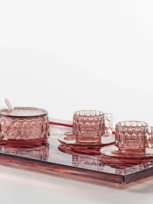 Tazas Y Mugs|Vajillas Completas>Kartell Tazas de café con platitos con relieves Jellies, 4 uds. Rosa