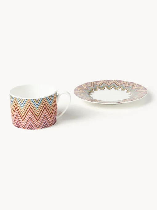 Tazas Y Mugs|Vajillas Completas>Missoni Tazas de café con platitos de porcelana Fine Bone China Jarris, 2 uds.