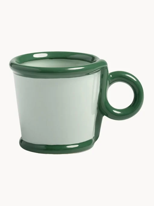 Tazas De Espresso|Vajillas Completas>&k Amsterdam Tazas de café espresso artesanales Loop, 2 uds. Verde salvia, verde oscuro