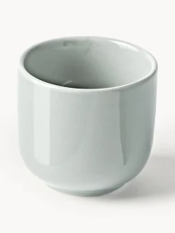 Tazas De Espresso|Vajillas Completas></noscript>Westwing Collection Tazas de café espresso con platitos de porcelana Nessa, 4 uds. Gris claro brillante