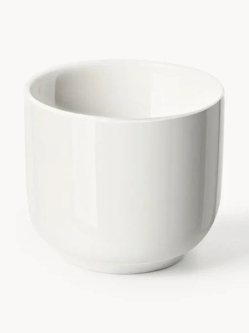 Tazas De Espresso|Vajillas Completas>Westwing Collection Tazas de café espresso de porcelana con platitos Nessa, 4 uds. Blanco Off White brillante