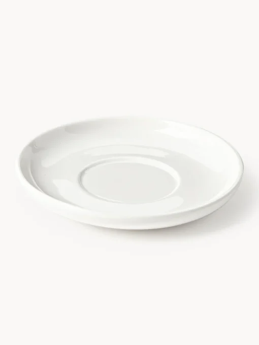 Tazas De Espresso|Vajillas Completas>Westwing Collection Tazas de café espresso de porcelana con platitos Nessa, 4 uds. Blanco Off White brillante