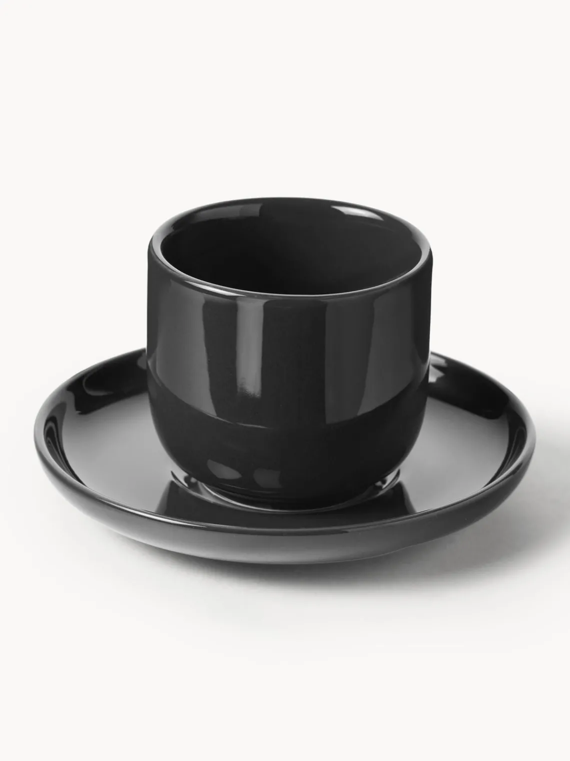 Outlet Tazas de café espresso de porcelana con platitos Nessa, 4 uds. Tazas De Espresso|Vajillas Completas
