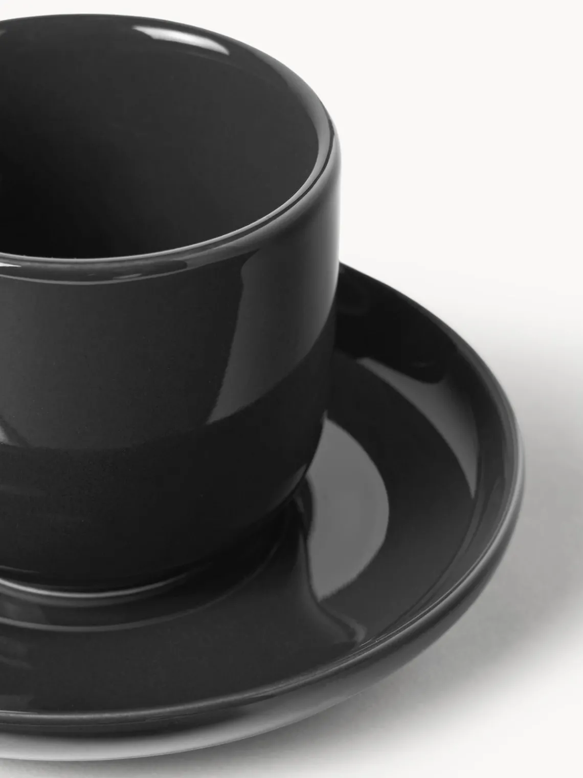 Outlet Tazas de café espresso de porcelana con platitos Nessa, 4 uds. Tazas De Espresso|Vajillas Completas