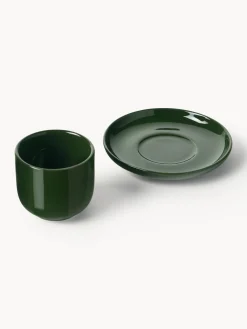 Discount Tazas de café espresso de porcelana con platitos Nessa, 4 uds. Tazas De Espresso|Vajillas Completas