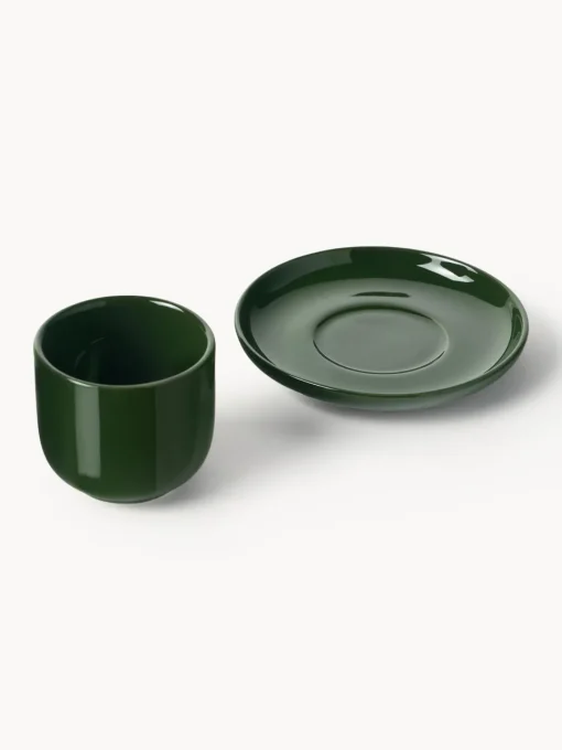 Discount Tazas de café espresso de porcelana con platitos Nessa, 4 uds. Tazas De Espresso|Vajillas Completas