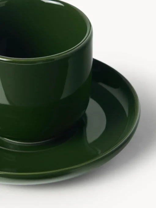Discount Tazas de café espresso de porcelana con platitos Nessa, 4 uds. Tazas De Espresso|Vajillas Completas