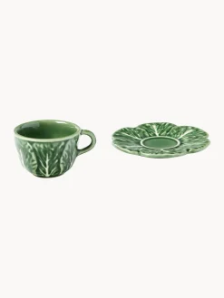 Outlet Tazas de café XS pintadas a mano con platillos Cabbage, 4 uds. Tazas Y Mugs|Vajillas Completas