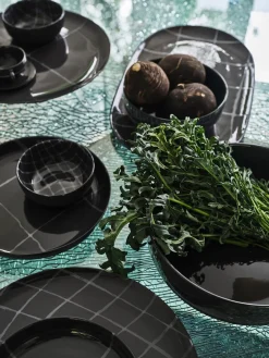 Tazas De Espresso|Vajillas Completas>SERAX Tazas de espresso de porcelana con esmalte reactivo Zuma, 2 uds. Negro y gris claro brillante