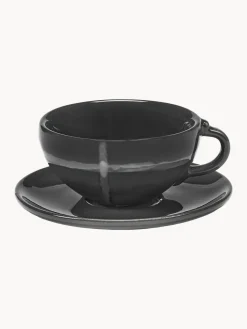 Tazas De Espresso|Vajillas Completas></noscript>SERAX Tazas de espresso de porcelana con esmalte reactivo Zuma, 2 uds. Negro y gris claro brillante