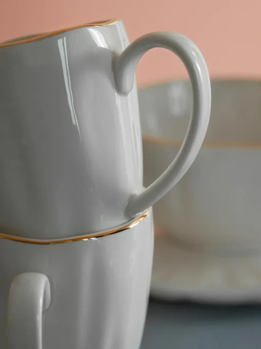 Tazas Y Mugs|Vajillas Completas>Westwing Collection Tazas de porcelana con relieves Sali, 2 uds.