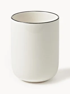 Tazas Y Mugs|Vajillas Completas>Westwing Collection Tazas de porcelana Facile, 2 uds. Blanco Off White con borde negro