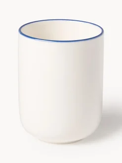 Tazas Y Mugs|Vajillas Completas>Westwing Collection Tazas de porcelana Facile, 2 uds. Blanco Off White con borde azul oscuro