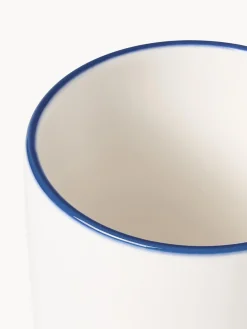 Tazas Y Mugs|Vajillas Completas></noscript>Westwing Collection Tazas de porcelana Facile, 2 uds. Blanco Off White con borde azul oscuro