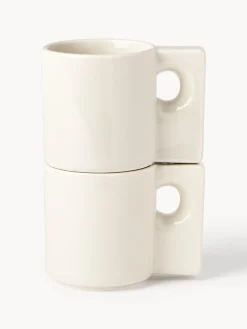 Tazas Y Mugs|Vajillas Completas></noscript>Westwing Collection Tazas de porcelana Keira, 2 uds. Blanco Off White