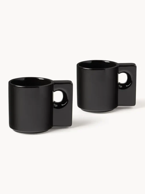 Tazas Y Mugs|Vajillas Completas>Westwing Collection Tazas de porcelana Keira, 2 uds. Negro