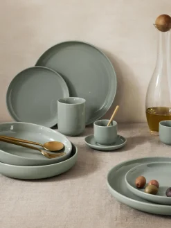 Tazas Y Mugs|Vajillas Completas>Westwing Collection Tazas de porcelana Nessa, 4 uds. Verde salvia brillante