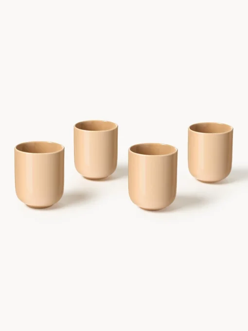 Tazas Y Mugs|Vajillas Completas>Westwing Collection Tazas de porcelana Nessa, 4 uds. Melocotón brillante
