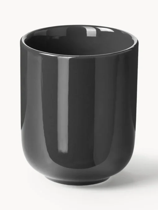 Tazas Y Mugs|Menaje De Mesa>Westwing Collection Tazas de porcelana Nessa, 4 uds. Gris oscuro brillante